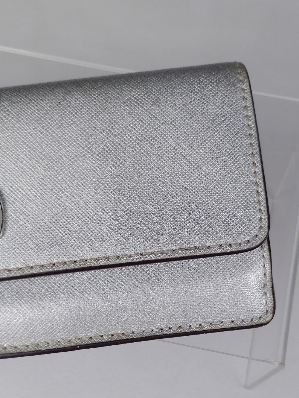 Michael Kors Metallic Silver Saffiano Leather Wallet - Picture 9 of 16